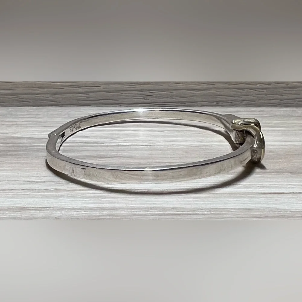 Vintage Sterling Silver MEXICO TAXCO Belt Buckle Hinged Bangle Bracelet, 12.5g - Picture 8 of 8